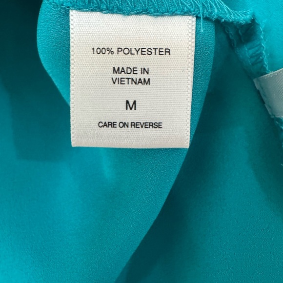 New York Company Teal Button-Up Women's Top. Short Sleeve Size Medium - Picture 3 of 4